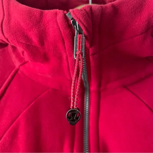 Lululemon Scuba Hoodie Sweater Light Cotton Fleece Womens Size 6 Red Zip Up Cozy - Picture 8 of 16